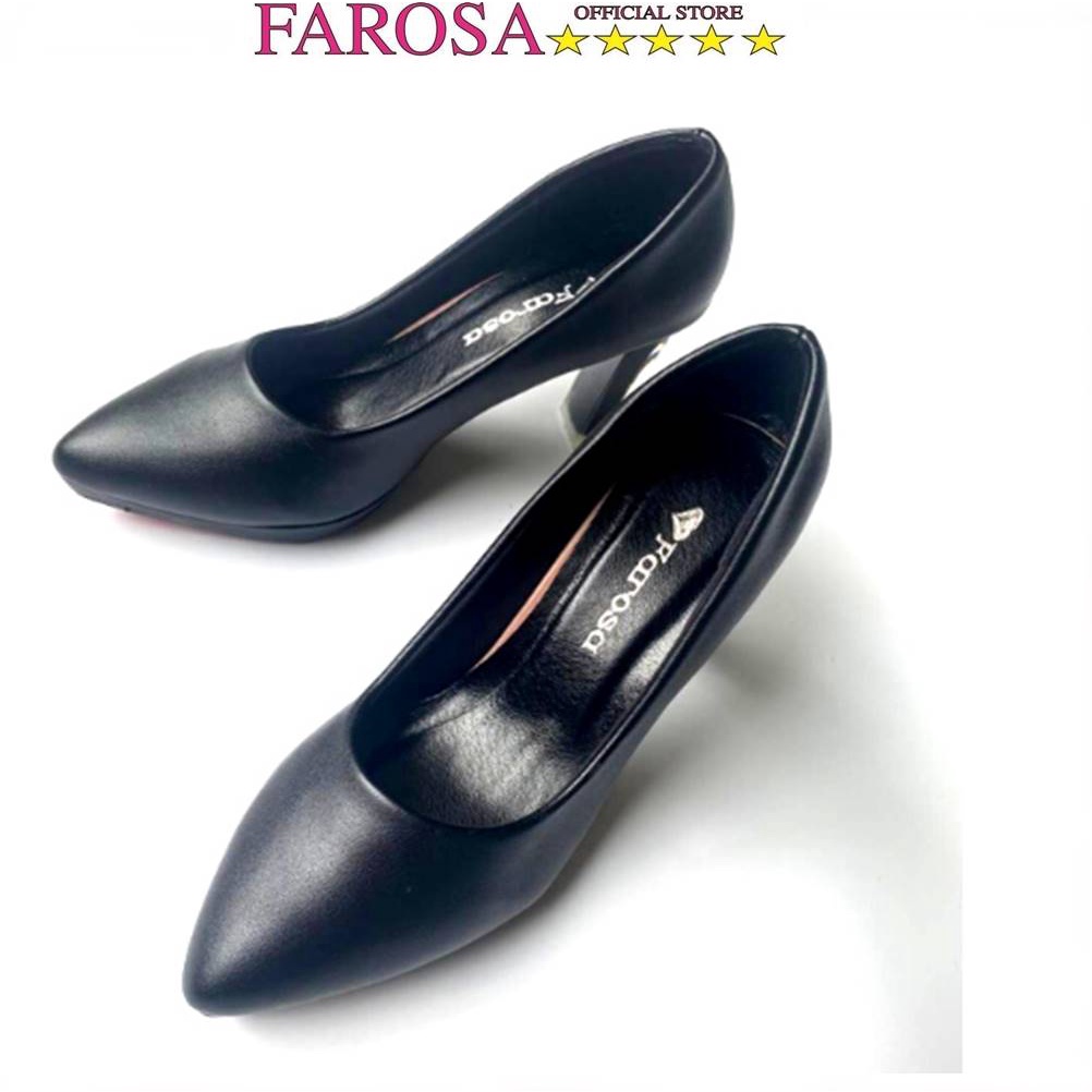 Giày cao gót nữ gót trụ lõi sơn 9cm FAROSA - C5 chất da mềm cực êm chân