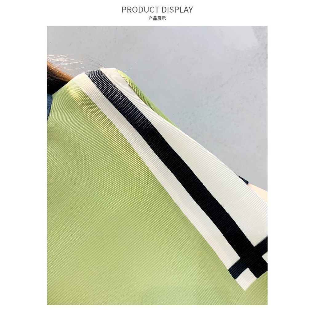 Đầm POLO Tay Ngắn Xếp Ly Dáng Ôm Thời Trang Mùa Hè 2022 Kích Thước Lớn Phong Cách Mới Cho Nữ