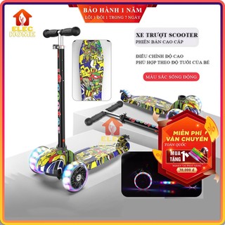 Xe Scooter, Xe trượt scooter trẻ em cao cấp ba bánh phát sáng ,siêu thế hệ mới màu sắc độc đáo cho bé thoả sức vận động