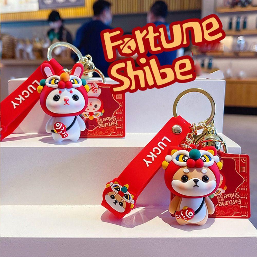 Fallforbeauty Móc Khóa Hình Sư Tử / Thỏ / Chó Shiba Inu Koi Nhảy Múa Thời Trang Sáng Tạo Thích Hợp Làm Quà Tặng Cho Nam Và