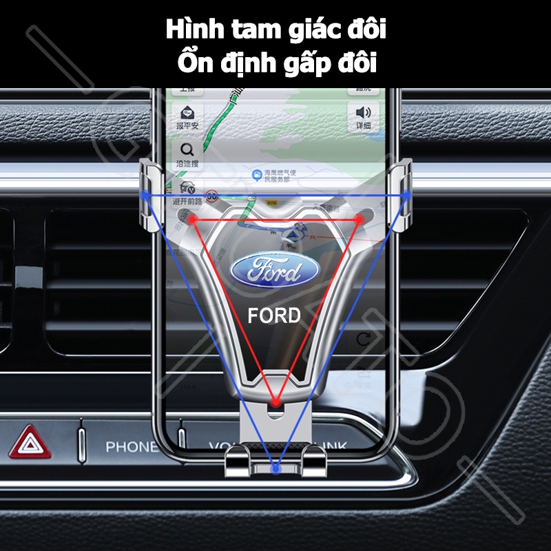 GTIOATO Giá Đỡ Điện Thoại Trên Ô Tô Giá Để ĐiệN ThoạI TrêN Ô Tô Cửa Gió Giá Đỡ ĐiệN ThoạI Oto Giá Treo ĐiệN ThoạI TrêN Ô Tô Phụ KiệN Ô Tô Cho Ford Ranger Focus Everest Transit Fiesta Ecosport Mustang Raptor Explorer Bronco