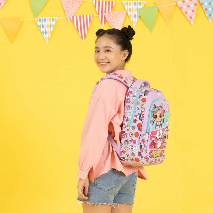 Ba Lô CLEVER HIPPO Easy Go - L.O.L Present Surprise Tím BL0108/PURPLE