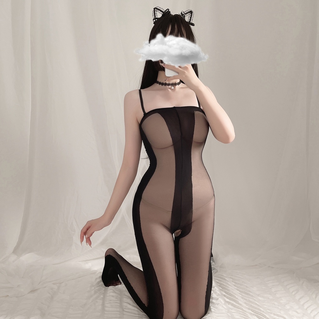 Bộ ngủ cosplay ren liền thân sọc gợi cảm MS16