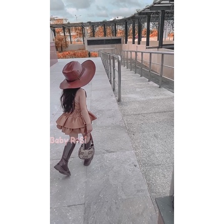 Chân váy da bèo tầng cho bé gái