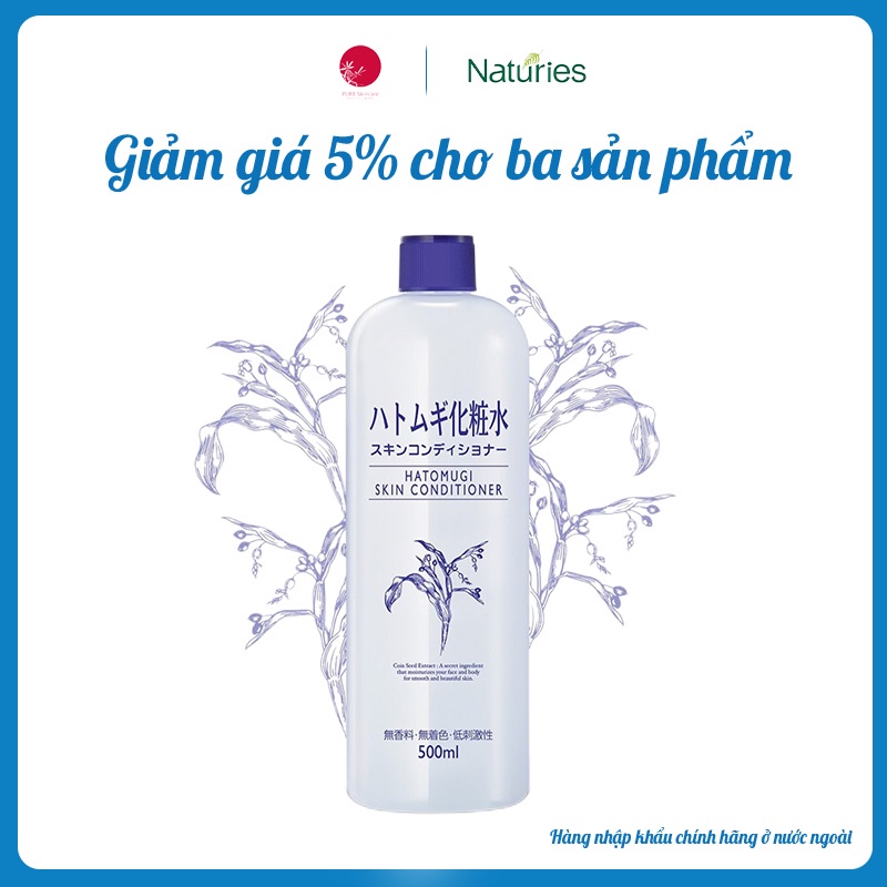 Nước Hoa Hồng Naturie Hatomugi 500ml Skin Conditiner