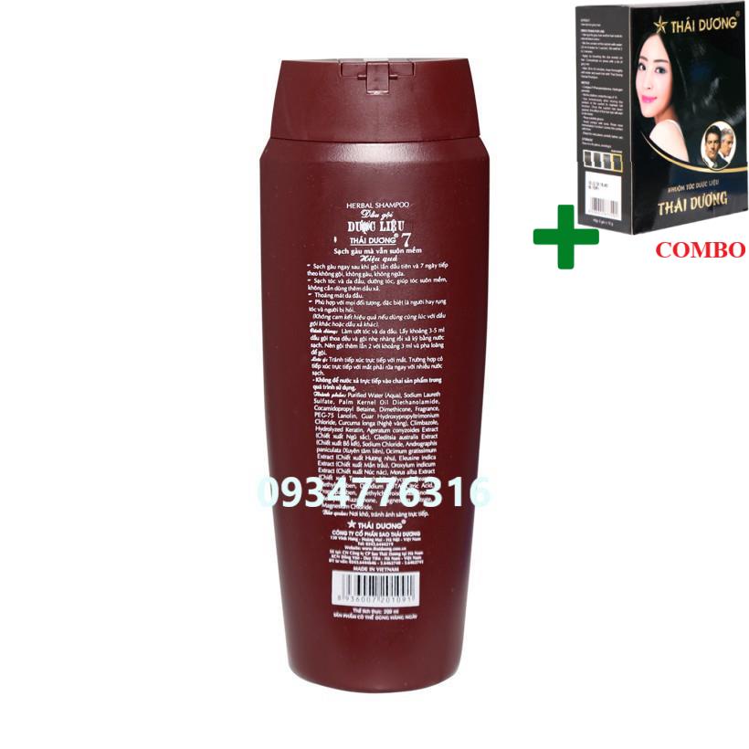 Combo Gội Là Đen Thái Dương+ ✅ Dầu gội dược liệu Thái Dương 7 NÂU 200ML