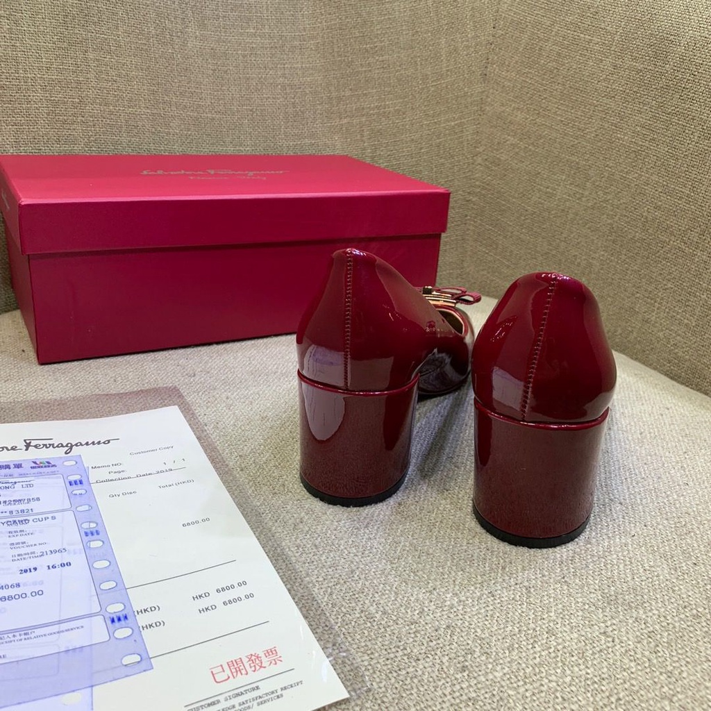 ! Giày Cao Gót Da Bò Mềm Đế Bằng Đính Nơ 5 Màu Lựa Chọn ferragamo Lady 2022