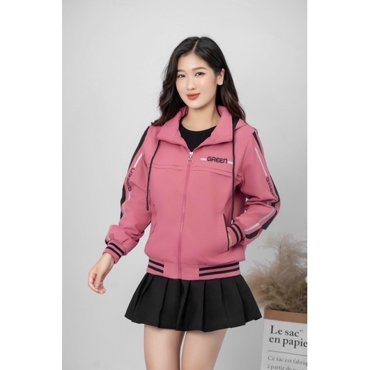 áo gió nữ 2 lớp lót nỉ chống rét hàng bo gấu thời trang luvick