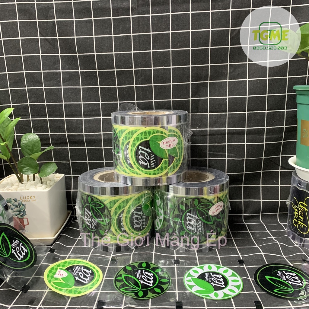 -Màng In Sẵng Hình Tea-[Tea Xanh]-[Cuộn 2400]