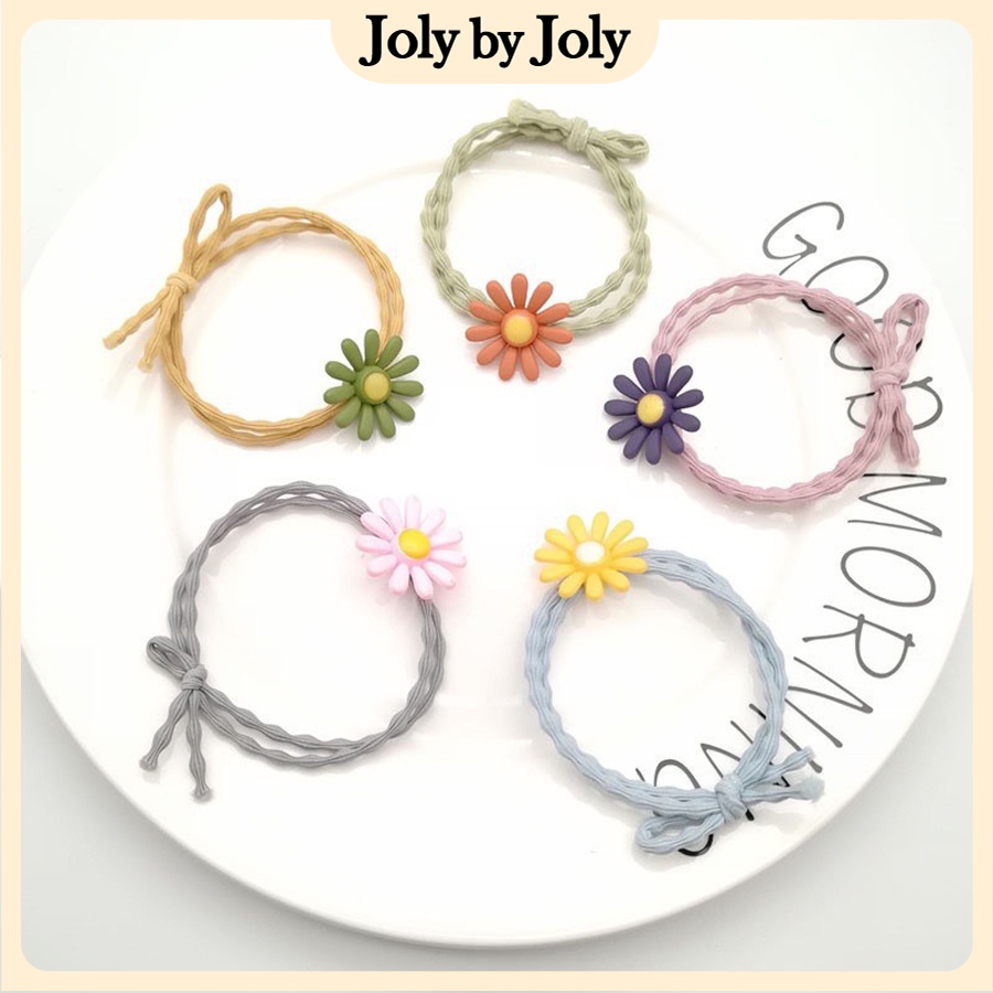 Dây Buộc Tóc Hoa Cúc JOLY BY JOLY Thun Co Dãn Nhiều Màu Sắc Phong Cách Hàn Quốc Khỏe Khoắn