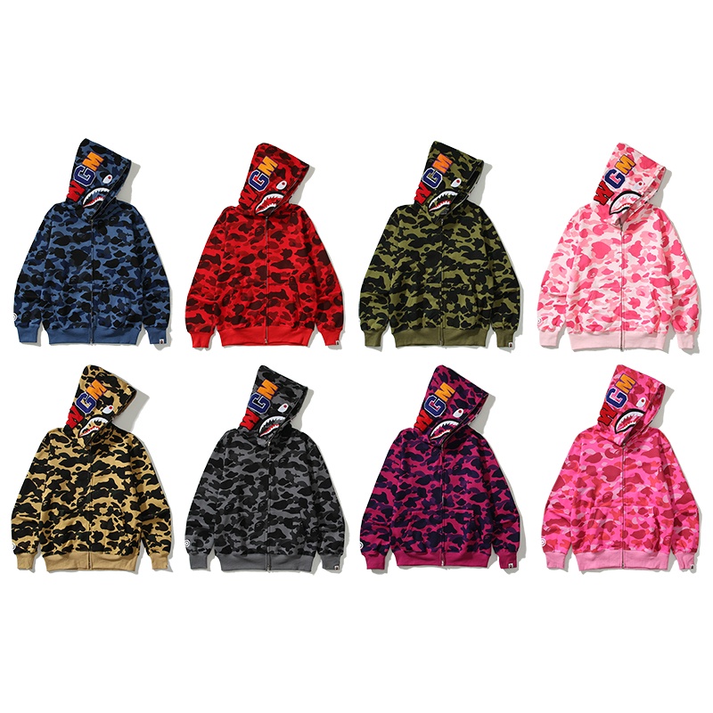 Áo Khoác Bape Crazy Shark Thêu Hình Cá Mập 3XL Cho Người 100kg Uisex