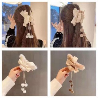 Kẹp tóc lông nhiều màu phong cách Hàn Quốc cổ điển thời trang thu đông cho nữ