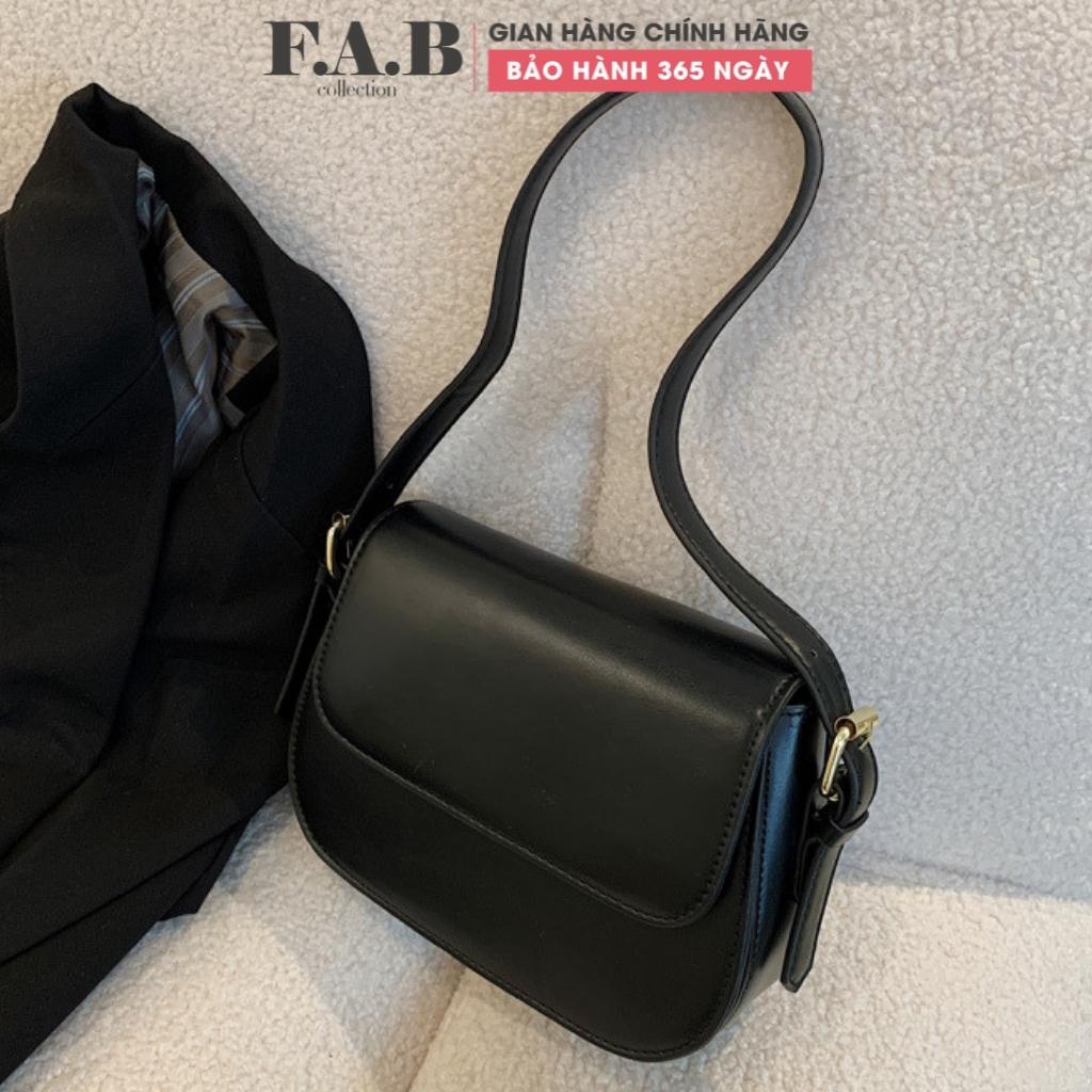 Túi xách nữ da trơn nắp gập dáng basic thời trang kẹp nách cao cấp đi chơi đi làm, túi đeo chéo nữ TX043108 FAB Store