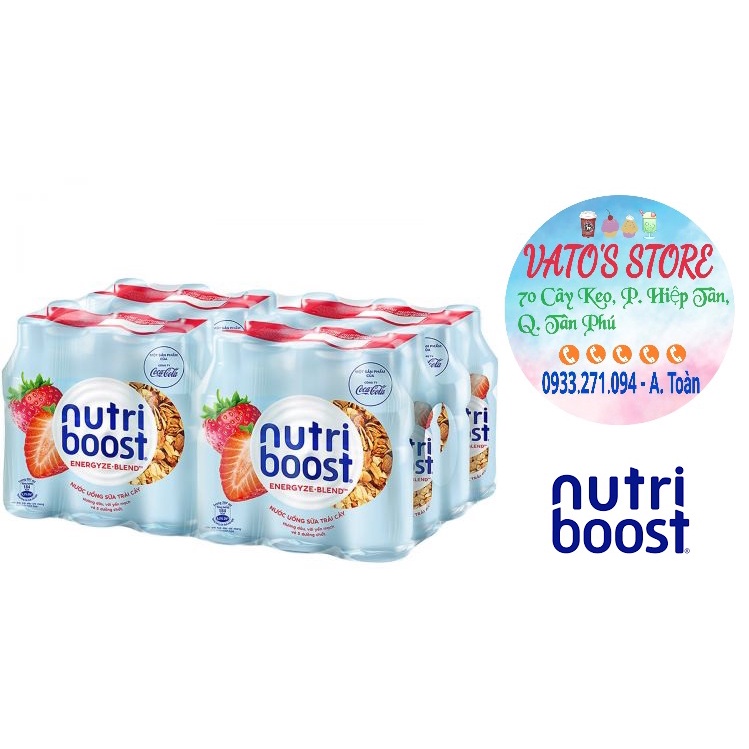 Thùng 24 chai NUTRIBOOTS dâu 297ml / Lốc 6 chai NUTRI BOOTS dâu 297ml