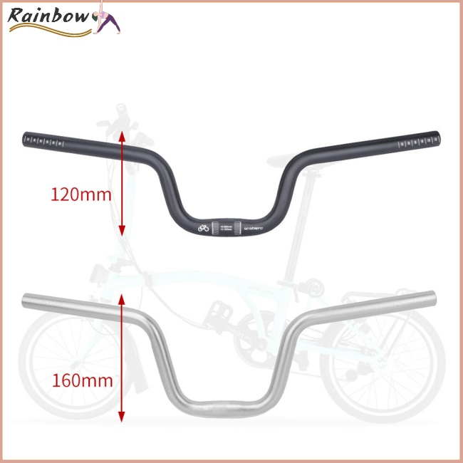 Tay Lái Hình Chữ U Bằng Hợp Kim Nhôm 25.4x580mm Cho Xe Đạp Brompton