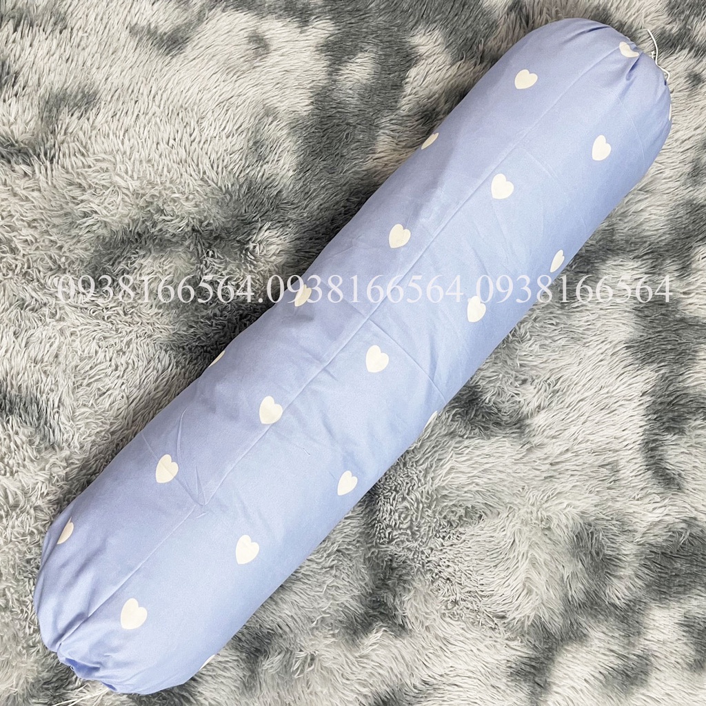 TRỌN BỘ COTTON POLY 5 MÓN CHĂN PHAO DÀY DẶN HÀNG VN TIM TRẮNG XANH - ĐỦ KÍCH THƯỚC
