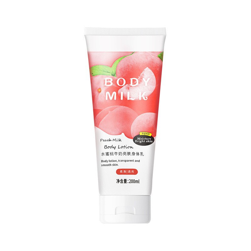 Lotion Sữa Đào Dưỡng Ẩm Làm Trắng Da Giảm Da Gà Dưỡng Ẩm Toàn Thân 200ml