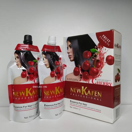 Nhuộm Đen New Kafen Thảo Dược Nhuộm Không Sót Da Đầu Hộp 500ml X2