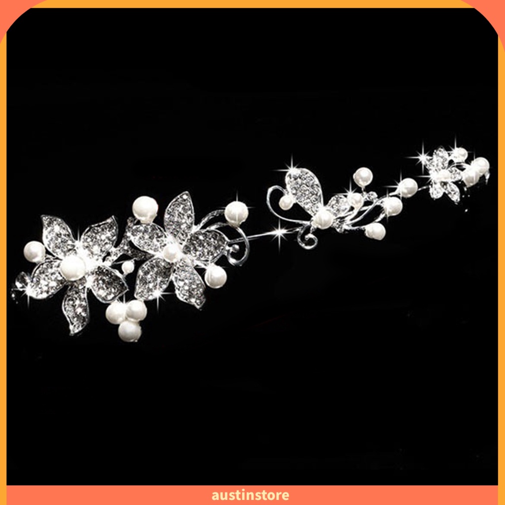 Cài Tóc Hoa Đính Đá Thời Trang Cho Cô Dâu