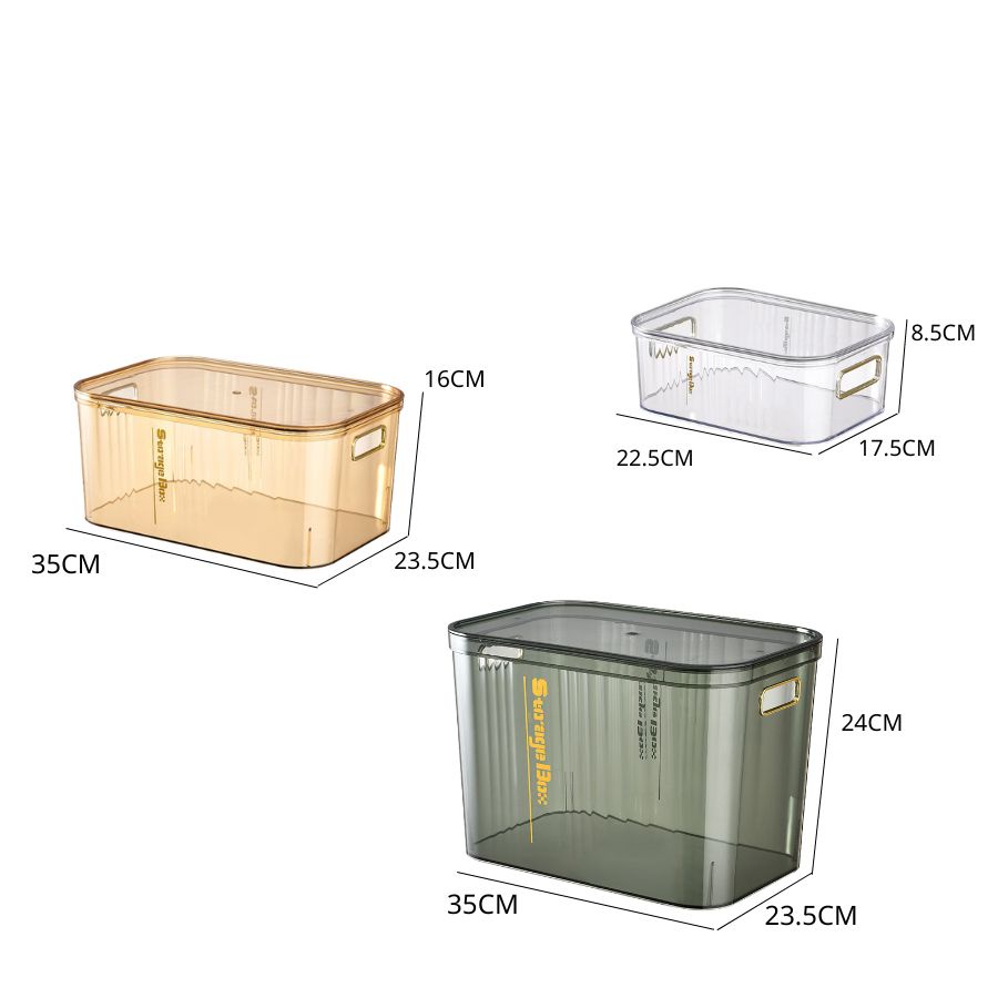 Khay Đựng Mĩ Phẩm, Hộp Đựng Đồ Đa Năng Trong Suốt Có Nắp Nhiều Màu Sang Trọng Q062