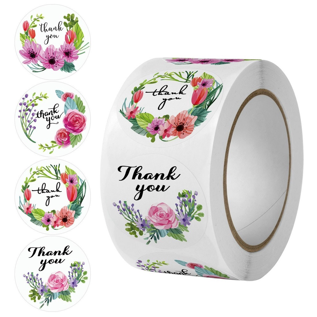 Cuộn 500 nhãn dán sticker Thank You tăng tỷ lệ đánh giá 5 SAO hàng chất lượng cao, nhiều mẫu lựa chọn