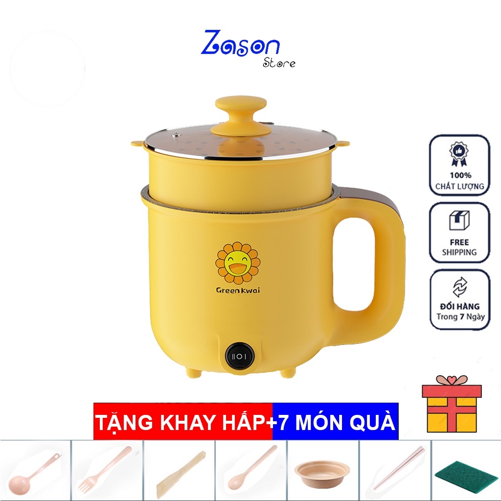 Nồi Lẩu Mini Green Gwai 2 Nấc Nhiệt Dung Tích 1.8L Đa Chức Năng Rán Chiên Xào Hấp Lẩu