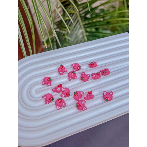 Set charm gấu hồng losto