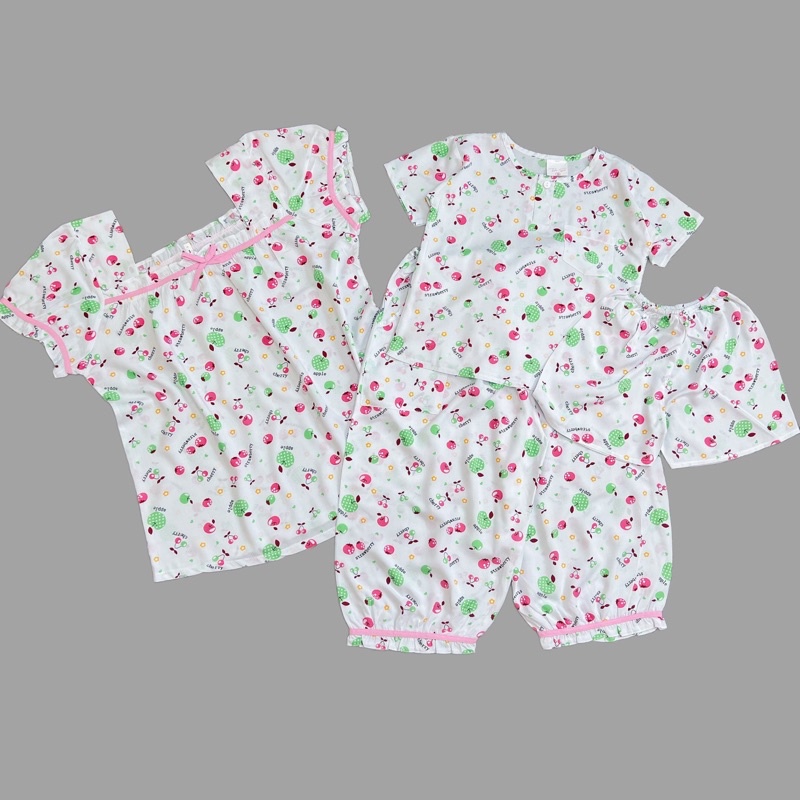 Set lửng đùi cho mẹ bé gái và bé trai chất lanh tole Bảo Sam