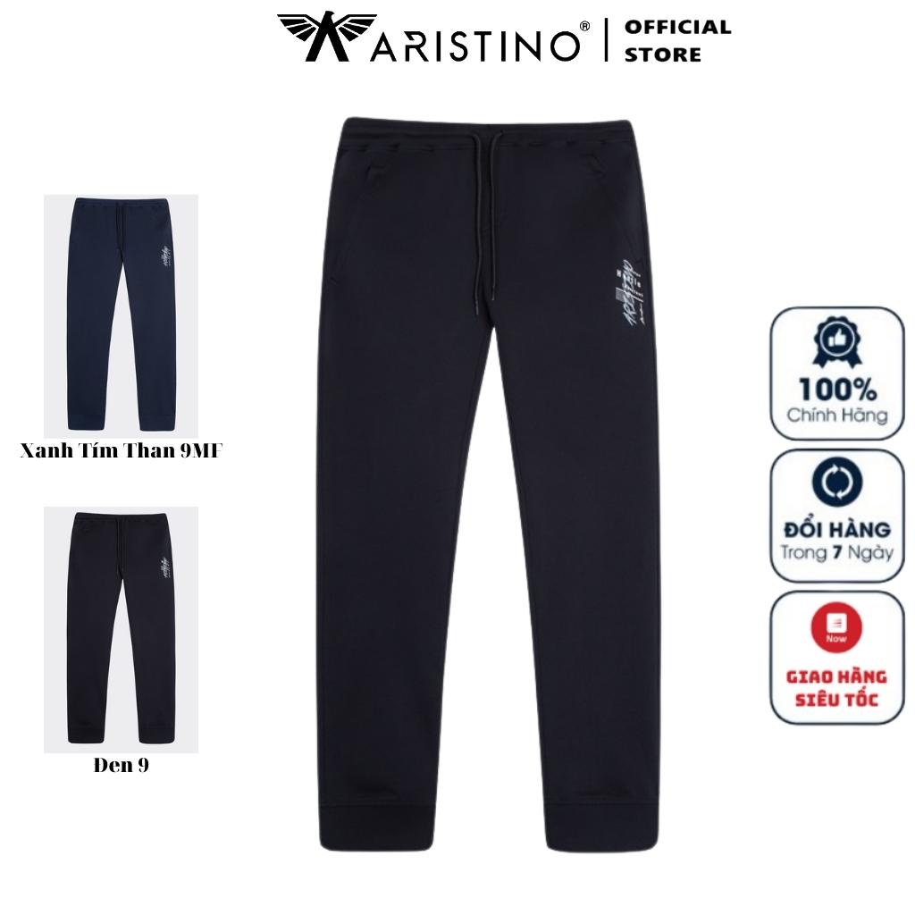 Quần Jogger Nam Thun Dài Thu Đông Thể Thao ARISTINO APA004W2 Dáng regular fit cạp chun gấu suông Vải Cotton Cao Cấp