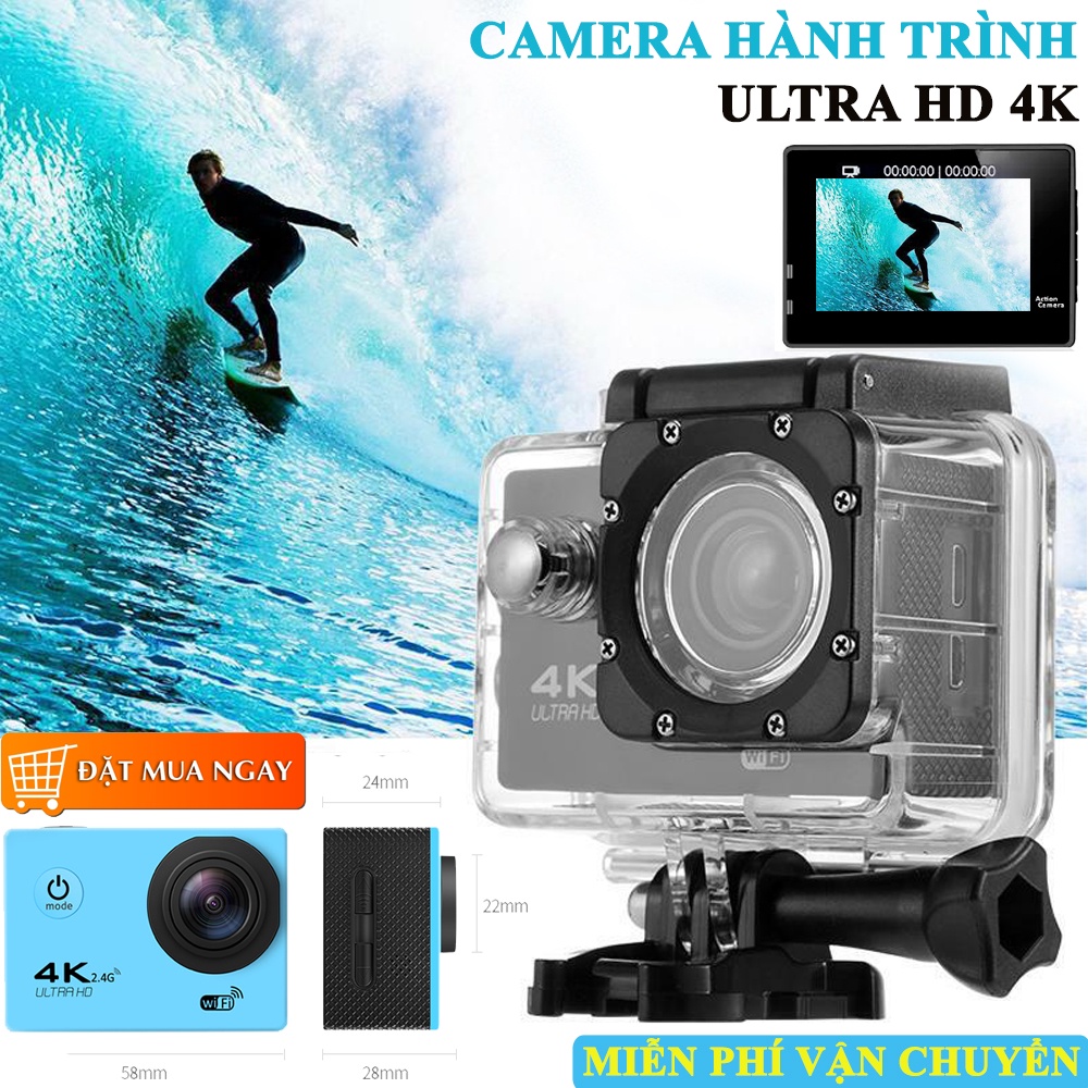 [ Tặng thẻ nhớ 32G ] Camera Hành Trình Chống Nước Chống Rung 4K Sports Ultra HD DV. Bảo Hành12 Tháng ! | BigBuy360 - bigbuy360.vn