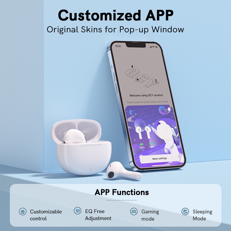 QCY Qy t20 Tai Nghe bluetooth 5.3 tws 68ms Âm Thanh Sống Động Chất Lượng Cao