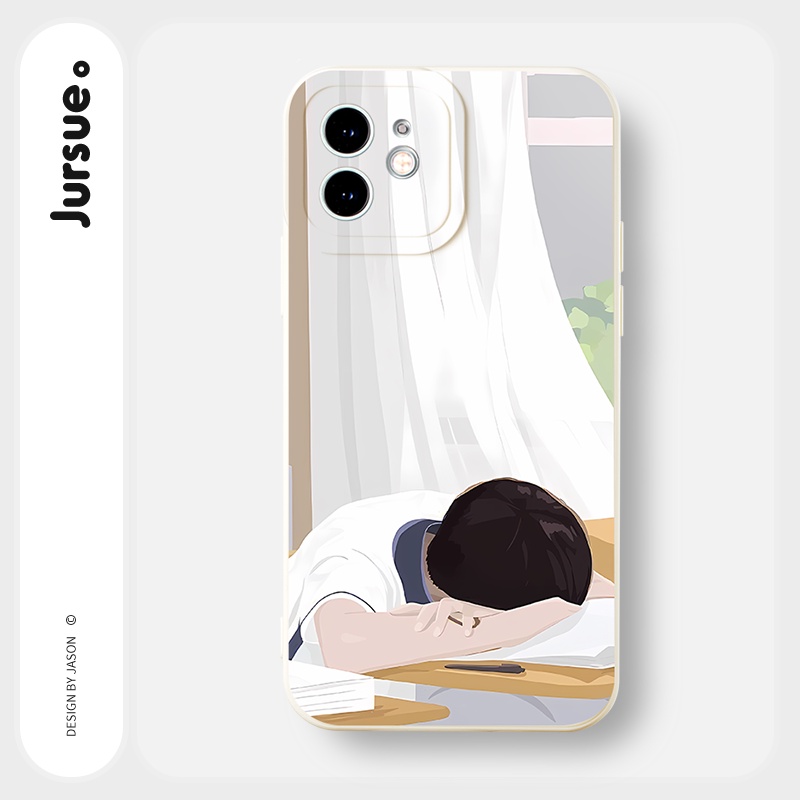 Ốp lưng JURSUE mềm dẻo hình cặp đôi độc lạ nam nữ Cho iPhone 14 13 12 11 Pro Max SE 2020 X XR XS 8 7 ip 6S 6 Plus Y2493