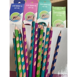 Bút chì định vị 2B cõ rãnh cầm chống trơn cho bé tập viết đúng tư thế