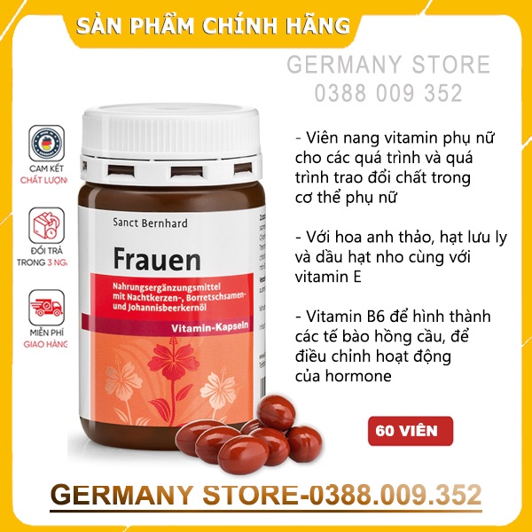 Viên nang Sanct Frauen- Women Vitamin Capsules  Cải thiện nội tiết tố nữ