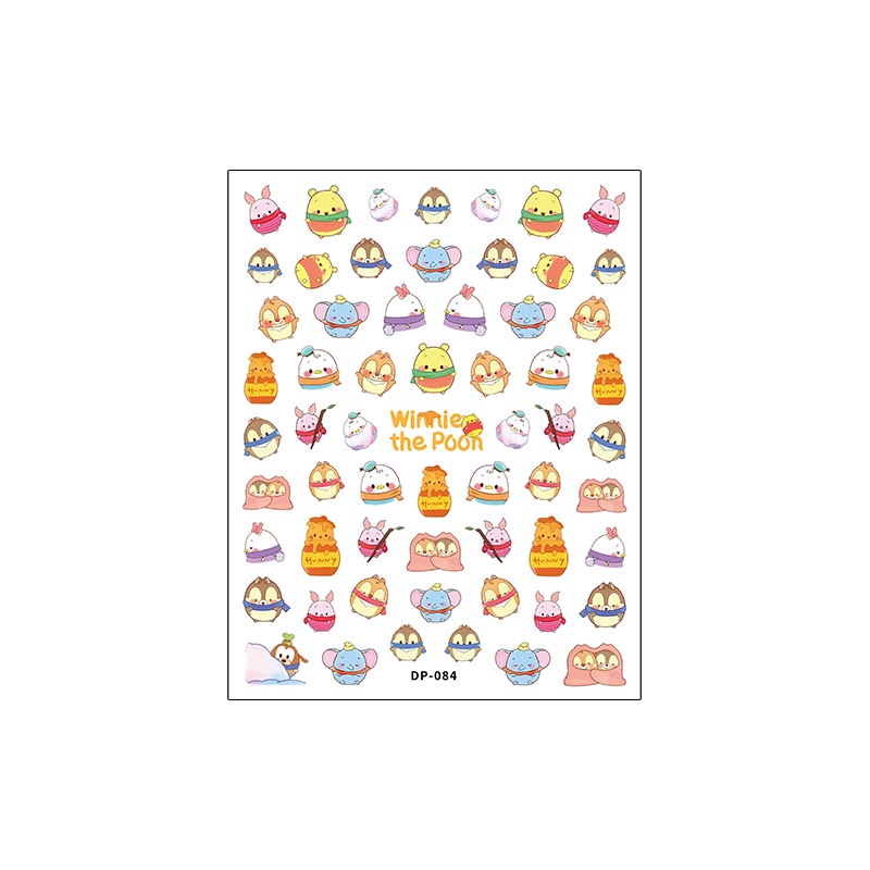 ⚡Miếng Dán Móng Tay 5D Hình Vịt Donald / Gấu Pooh / Gấu Pooh Dp Dễ Thương