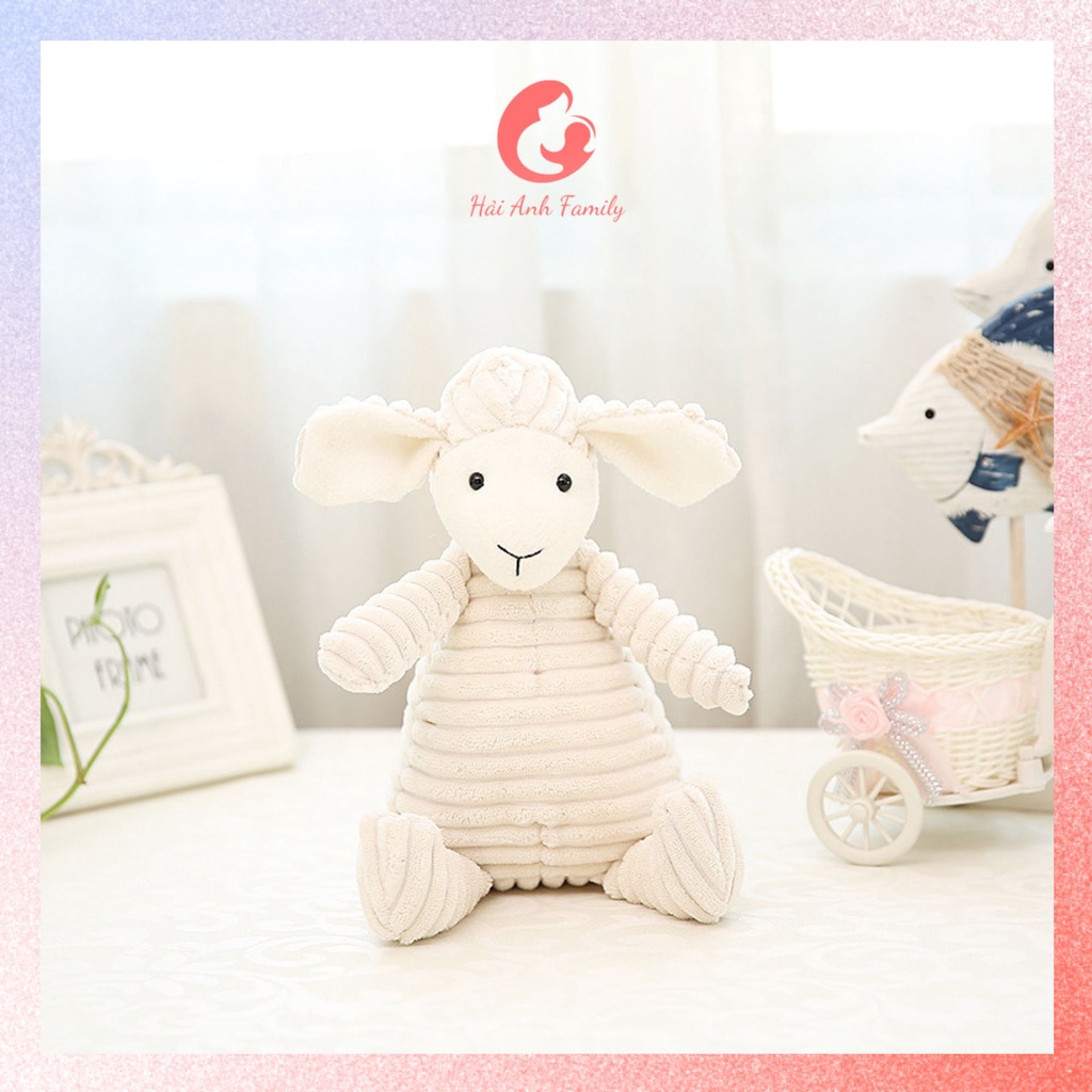 Búp bê cừu bông ngộ nghĩnh cho bé màu trắng, thú bông cho bé - Hải Anh Family