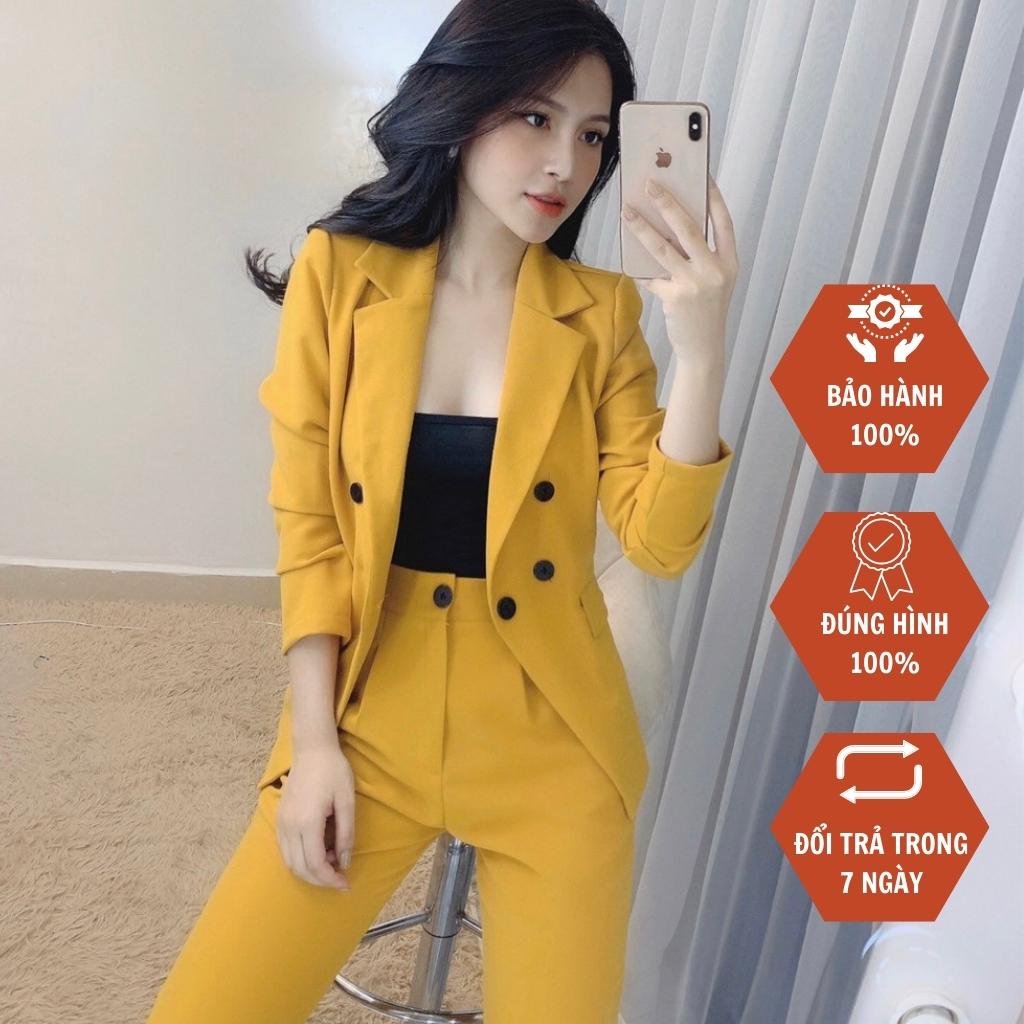 Set Vest dài tay thời trang công sở cao cấp Form đẹp tôn dáng đậm chất nữ tính