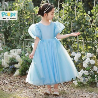 Váy Công Chúa Cho Bé Poopi Đầm Bé Gái Xòe Bồng Màu Xanh Đi Chơi Dự Tiệc Xinh Đẹp 15-37kg