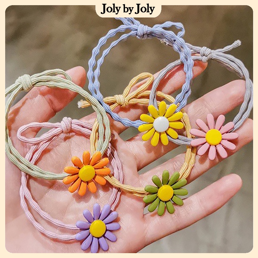 Dây Buộc Tóc Hoa Cúc JOLY BY JOLY Thun Co Dãn Nhiều Màu Sắc Phong Cách Hàn Quốc Khỏe Khoắn