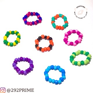 Nhẫn hạt cườm xỏ hạt thủy tinh handmade nhiều màu - COLORING