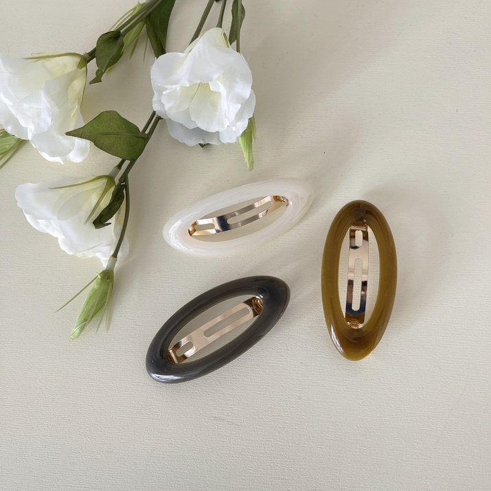 Kẹp tóc dạng bấm dáng cong Modleaf Simple round pin Hàn Quốc