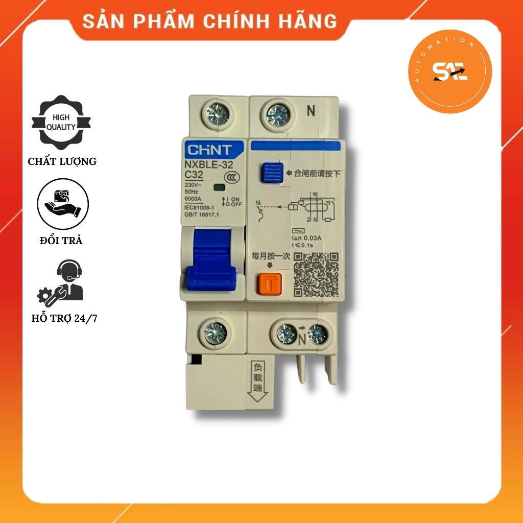 Aptomat chống giật CHINT RCBO 1P+N 32A NXBLE-32 32A 6kA