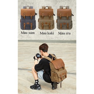 Balo máy ảnh chuyên dụng vải canvas.