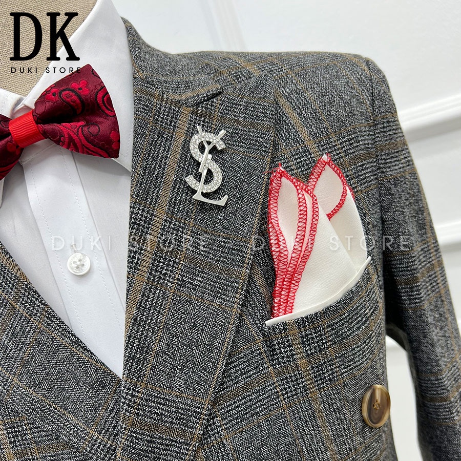 Bộ vest nam Hàn Quốc 6 cúc kẻ caro sang trọng DKE0073 - DUKI STORE