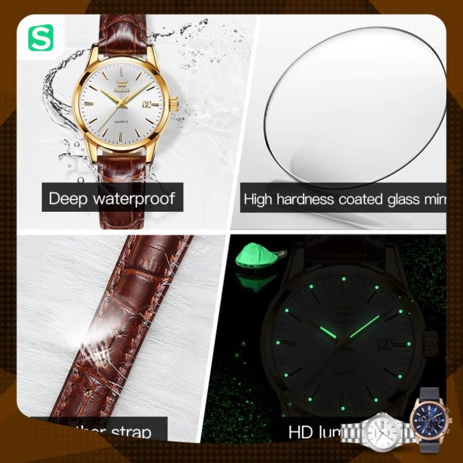 Đồng Hồ OLEVS 6898 Chống Thấm Nước Kiểu Dáng Thời Trang Cho Nữ dây da đẹp giá rẻ