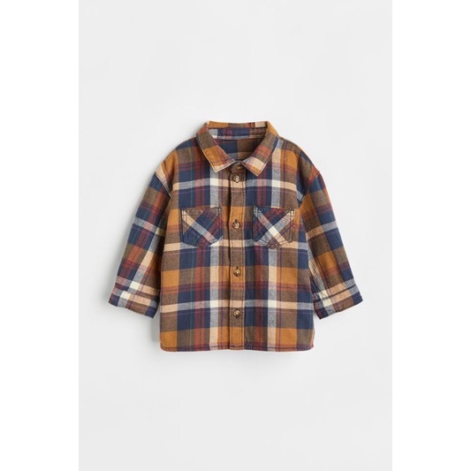 Sơ mi kẻ nâu cho bé H&M auth