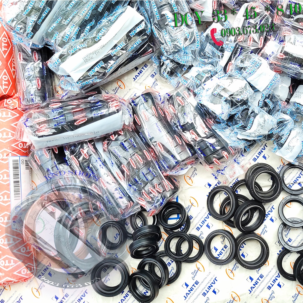 Phốt phuộc trước NOK chính Hãng cho Honda SH, Dyland, @,...loại vòng đệm cao su 2 lò xo DC 33*45*8/10 | KND Shops