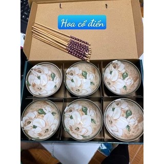 Bộ 6 bát cơm tặng 6 đôi đũa