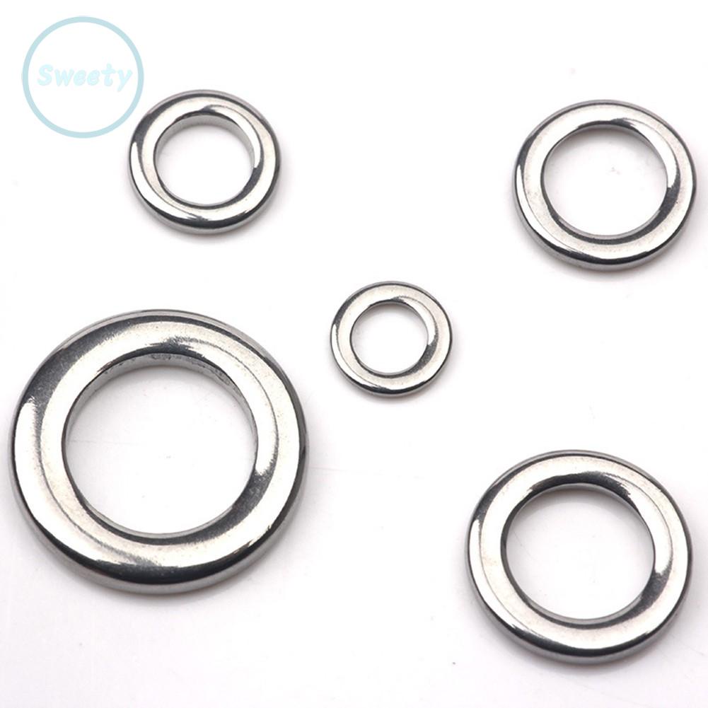 SWTDRM- ~50pcs Fishing Solid Ring 304 Stainless Steel O-Type Boat Fishing Accessories New-