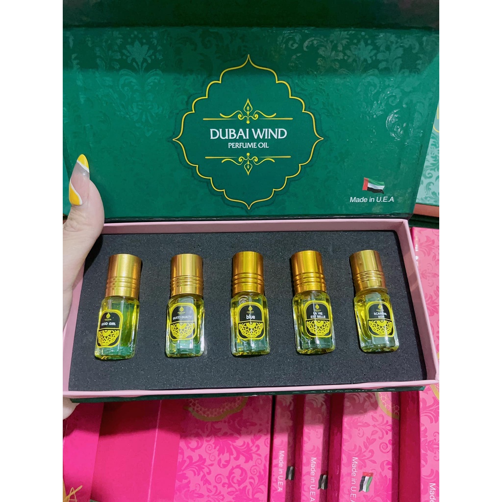 Set tinh dầu nước hoa Dubai 5 chai dạng lăn chính hãng